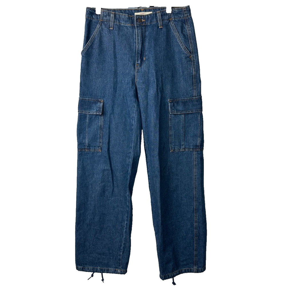 Levis '94 cargo baggy jeans high waist wide leg blue sz 27x32 Y2K Pockets B12